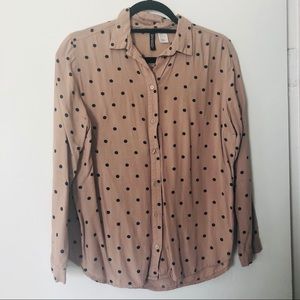 Button Up Pink Polka Dot Blouse 🌷